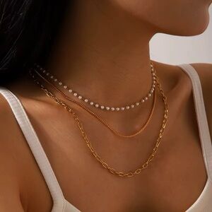 18K Gold Plated Beaded Layered Necklace